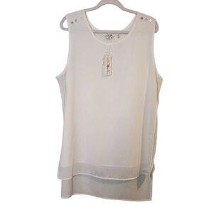 Elegant Cream Color Sleeveless Top